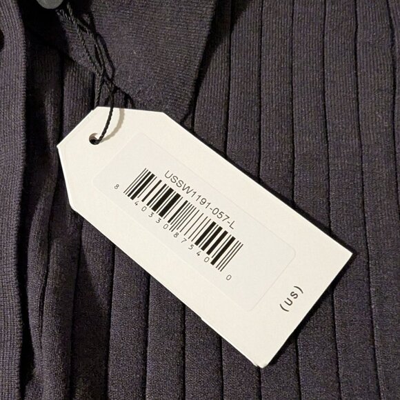 Universal Standard Retro Ribbed Knit Polo Top Graphite Gray Size L 22/24 NWT - Picture 4 of 9